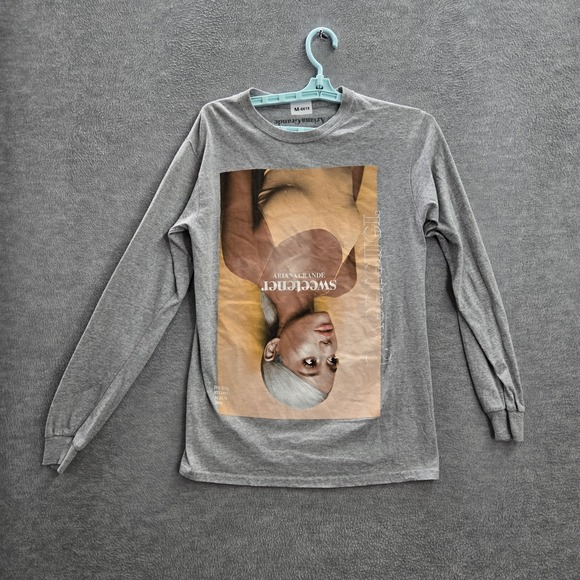 Ariana Grande Tops - Ariana Grande Women Shirt S Gray Graphic Sweetener Print Long Sleeve